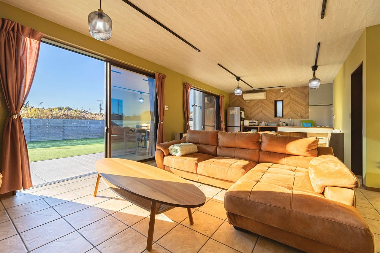 床暖房完備のリビングダイニング