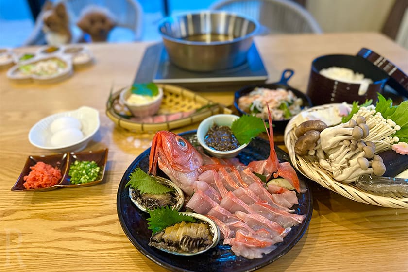 金目鯛と鮑のしゃぶしゃぶコース