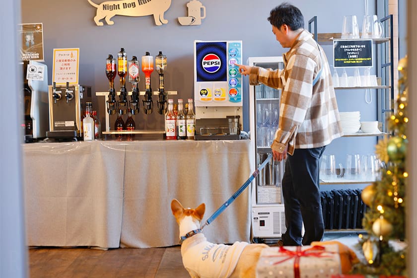 日帰りのドッグラン利用者も使用可能なドリンクバー