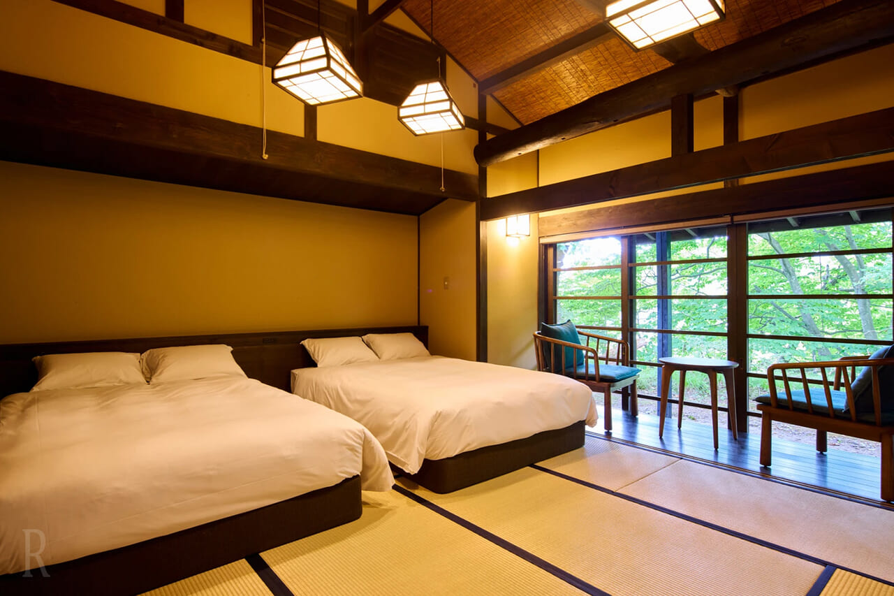 古民家の趣きをそのままに、風情ある客室