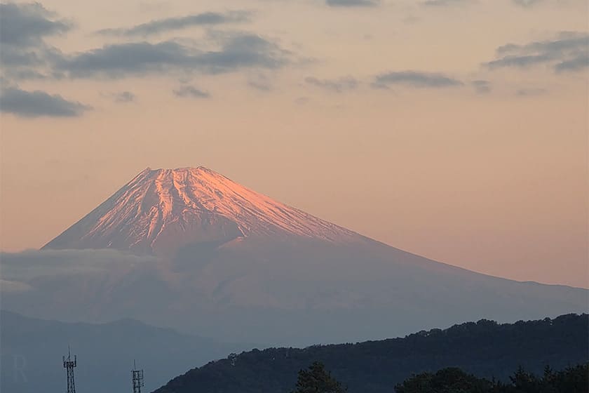 屋上のルーフトップテラスから見える富士山