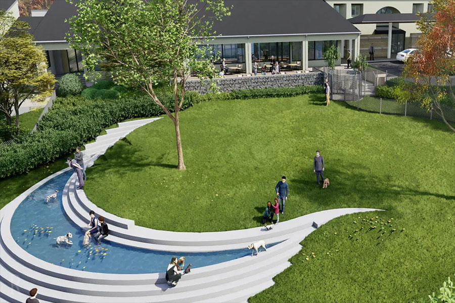 約2,200㎡の広大な天然芝ドッグラン「ドッグパーク」