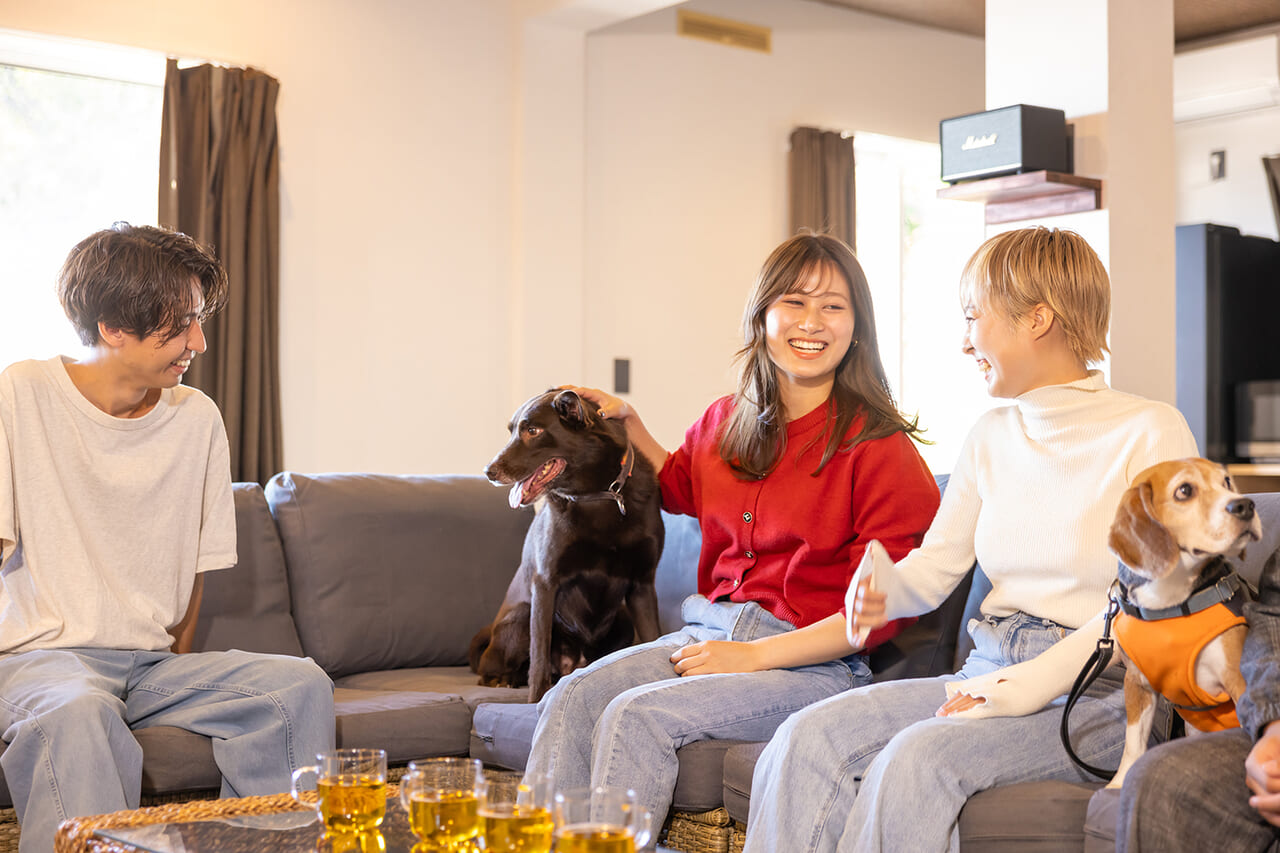 広々とした空間で愛犬との時間を
