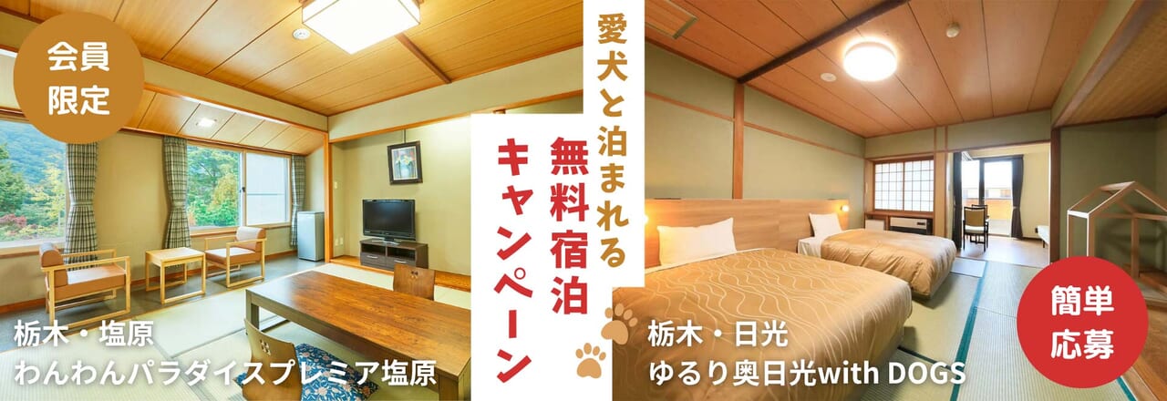 愛犬と泊まれる無料宿泊キャンペーン